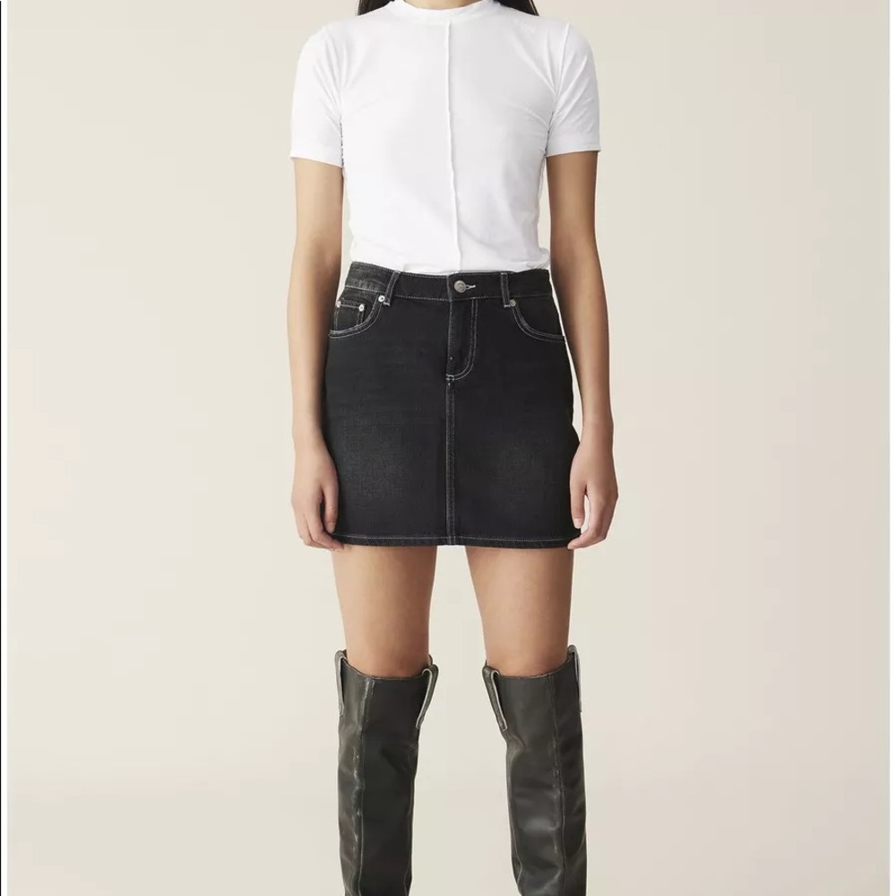 Ganni Black denim skirt